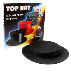 Sombrero de copa plegable con bolsillo secreto - Negro