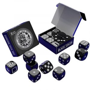 Juego de dados de forzaje de Bluether Magic - Dados de forzaje + dados normales - Negro